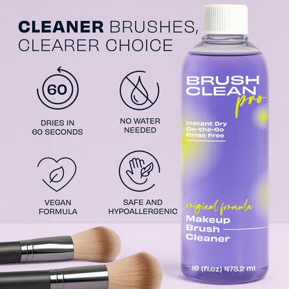 Original Lavender Makeup Brush Cleaner | No-Rinse Formula | 16 oz