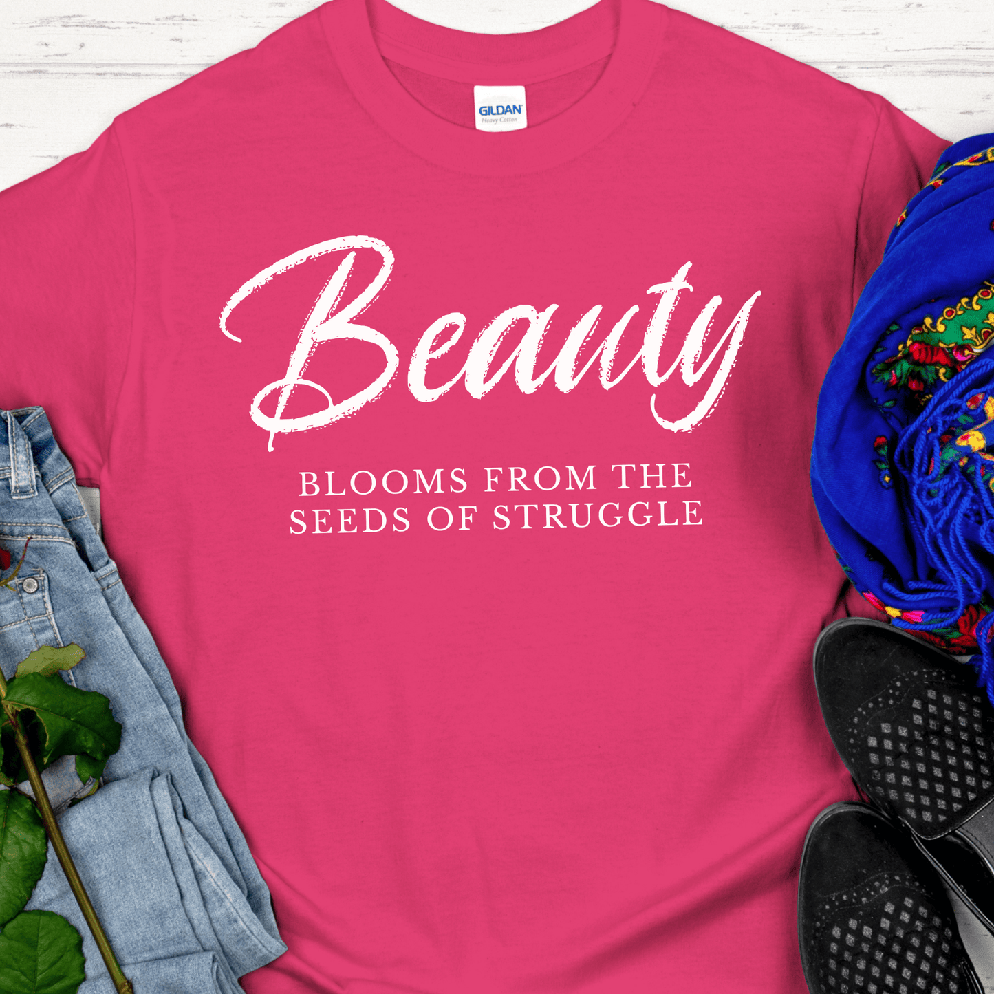 Beauty Blooms From The Seeds of Struggle | Recovery Tee